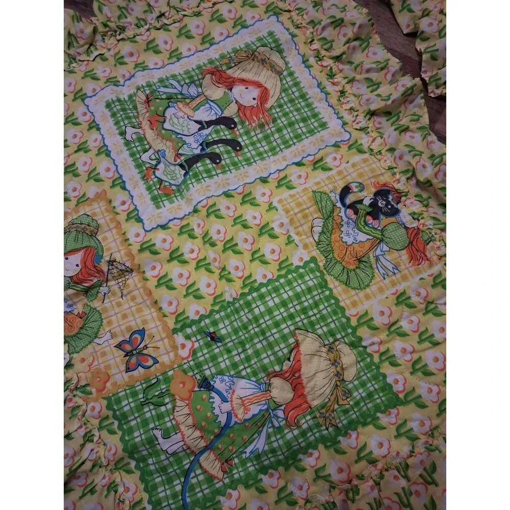 Vintage Sears Katie's Patchwork Pillow Shams bonnet girl geese kittens